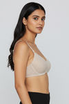Zivame Bare Melange Padded Wired 3/4th Coverage Tshirt Bra - Ash Melange — thumbnail 4